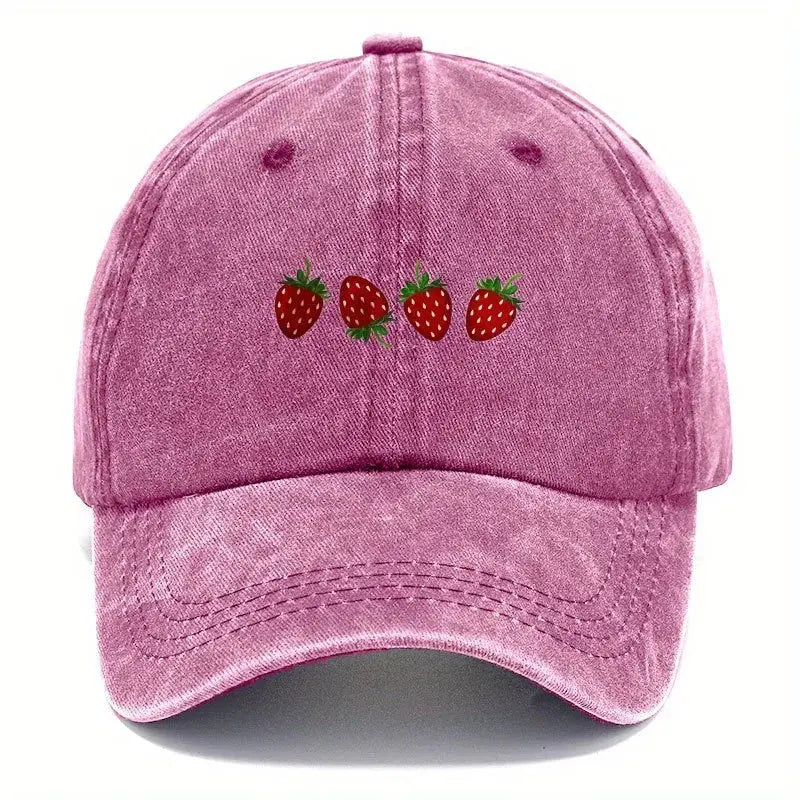 Casquette Motif - Fraise